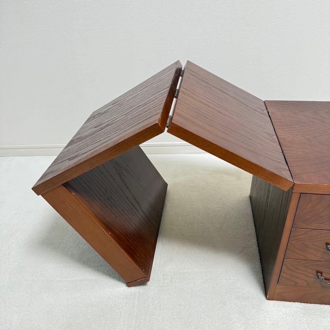 折りたたみ　文机　書斎机　座卓　レトロ　アンティーク　引き出し付