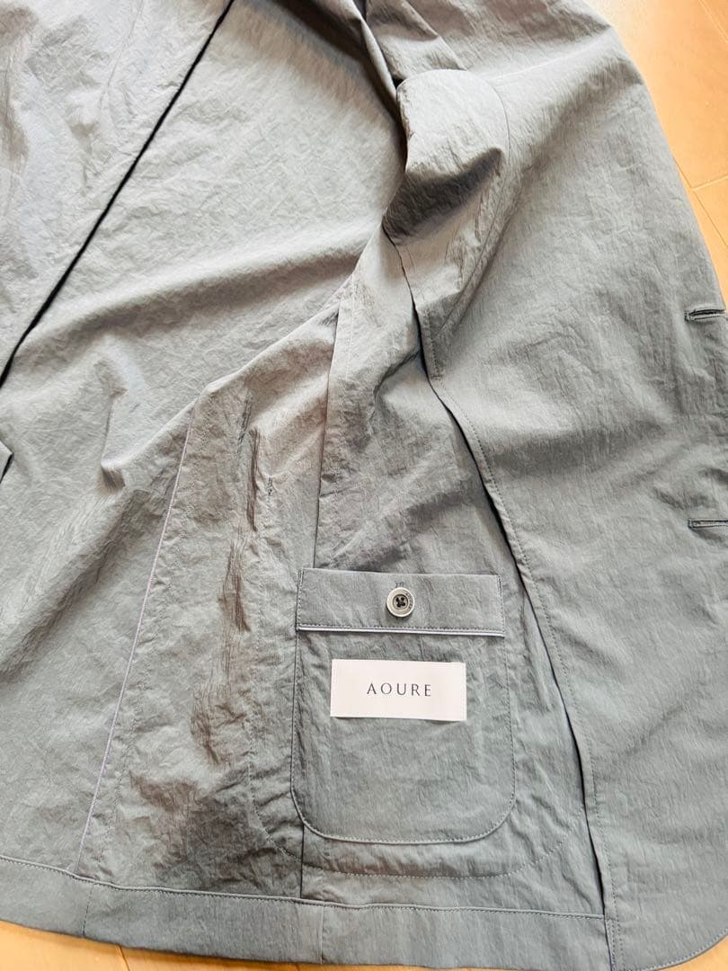 アウール　セットアップ　ストレッチナイロン　ブルーグリーン　M