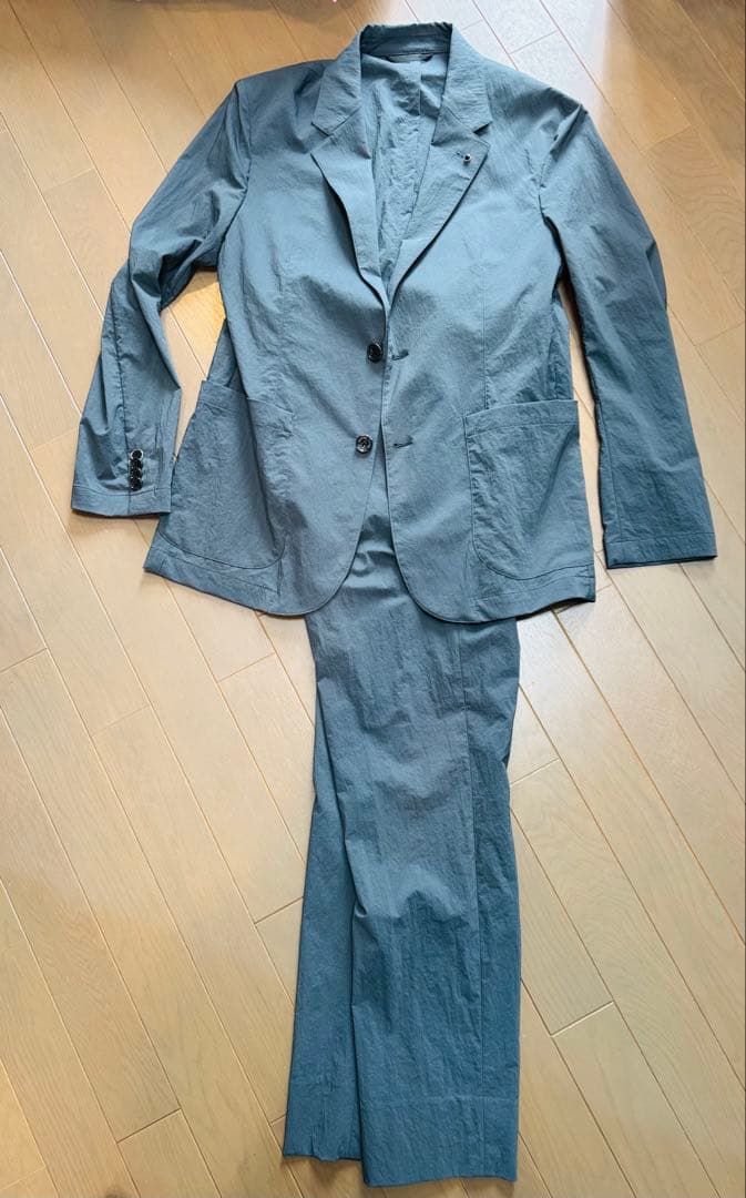 アウール　セットアップ　ストレッチナイロン　ブルーグリーン　M