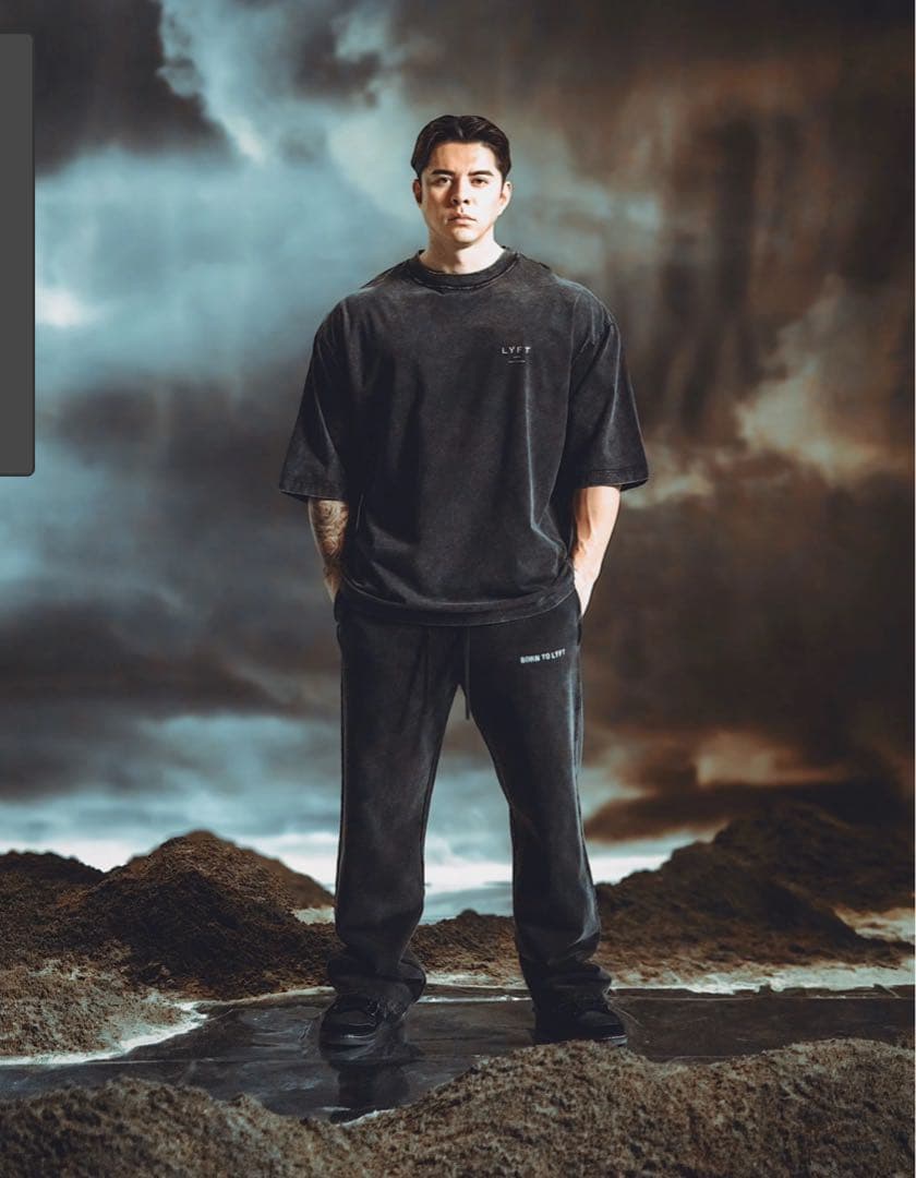 LYFT ワンポイントロゴ ビンテージエクストラビッグTシャツ ブラック