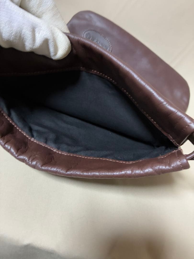 SOMES SADDOLE ブラウン レザー巾着バッグ