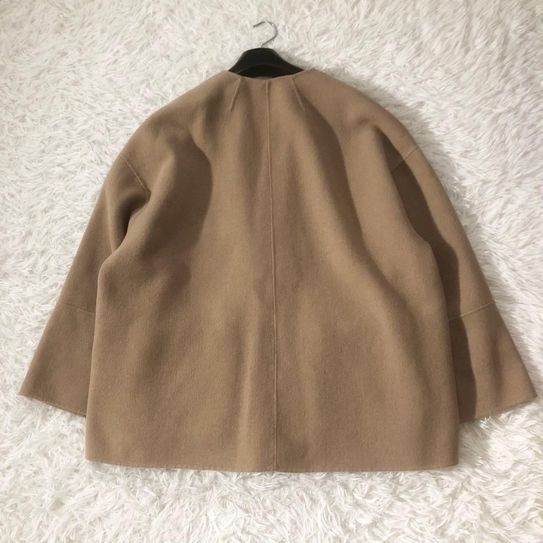 大人気 ミラオーウェン ファーポケット リバーコート 2way ノーカラー