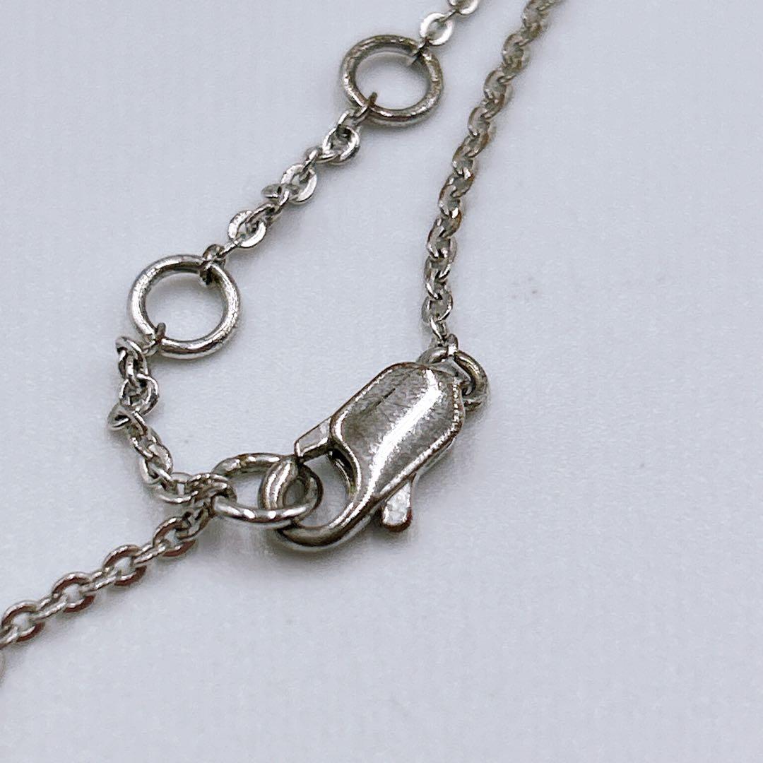 【Christian Dior】 ロゴ ラインストーン ネックレス シルバー