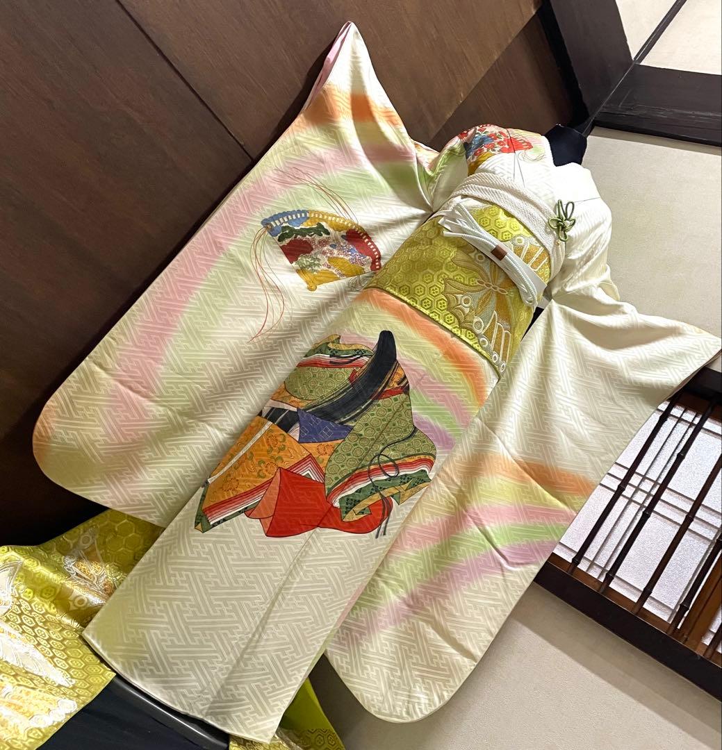 振袖 フルセット6点サイズS〜Mサイズ作家物　十二単　暈し染め　金彩　正絹