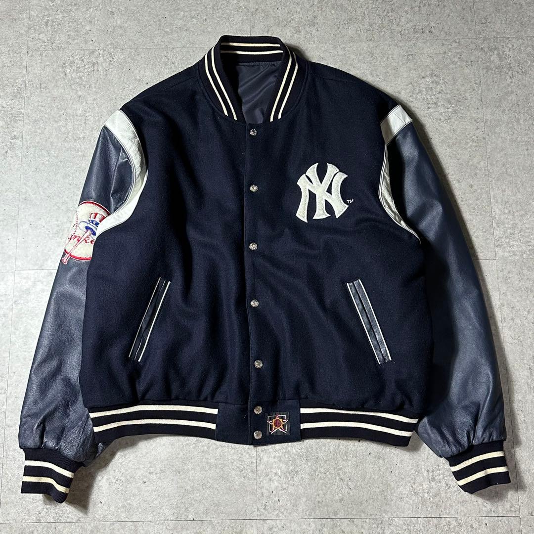 3XL JH リバーシブル スタジャン ニューヨークヤンキース レザー 本革