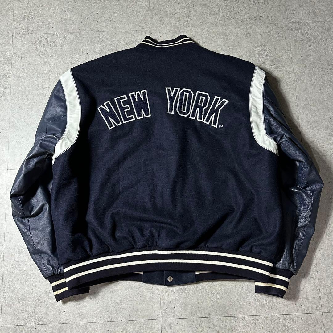 3XL JH リバーシブル スタジャン ニューヨークヤンキース レザー 本革