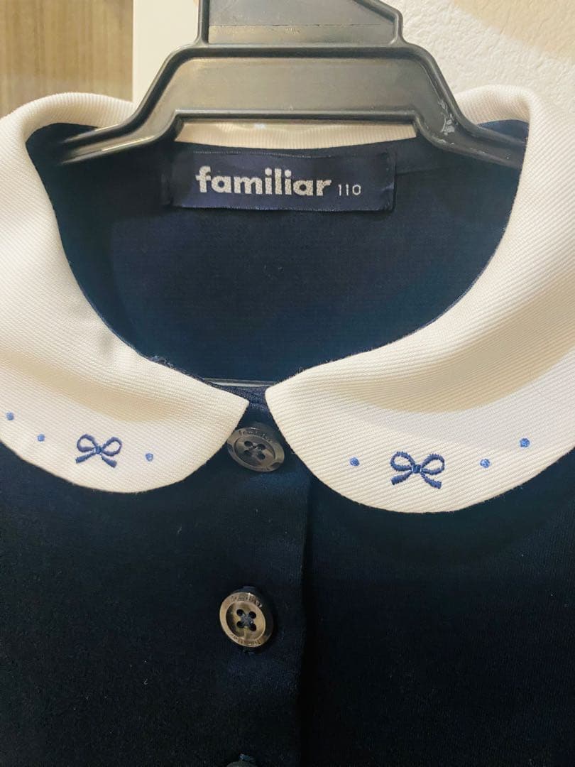familiar 半袖ワンピース 110 ネイビー　お受験　面接