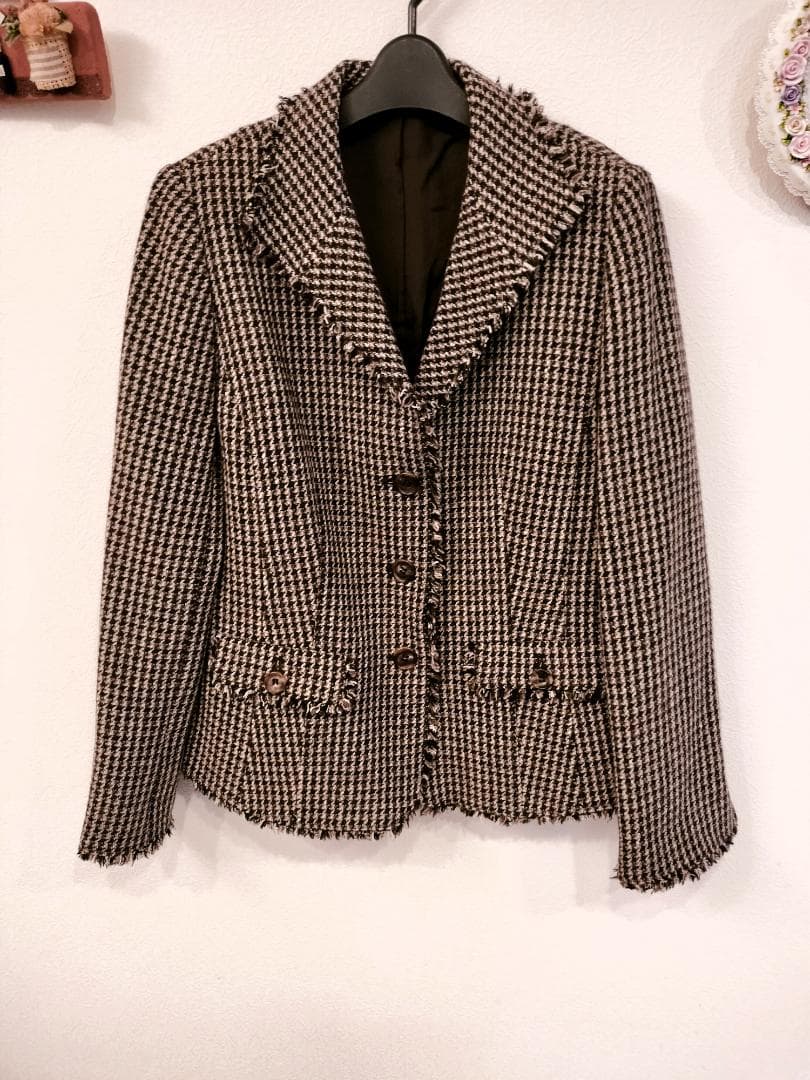 【BURBERRY】千鳥格子柄 2wayテーラードジャケット44