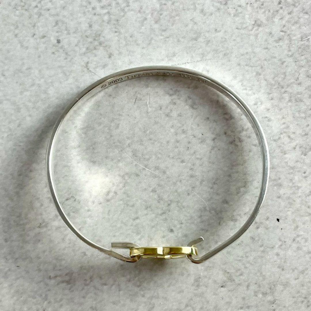 美品 ティファニー バングル ブレスレット 750 925 コンビ ハート 箱付