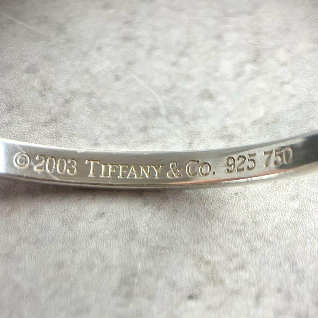 美品 ティファニー バングル ブレスレット 750 925 コンビ ハート 箱付