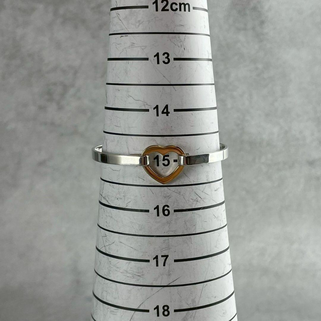 美品 ティファニー バングル ブレスレット 750 925 コンビ ハート 箱付