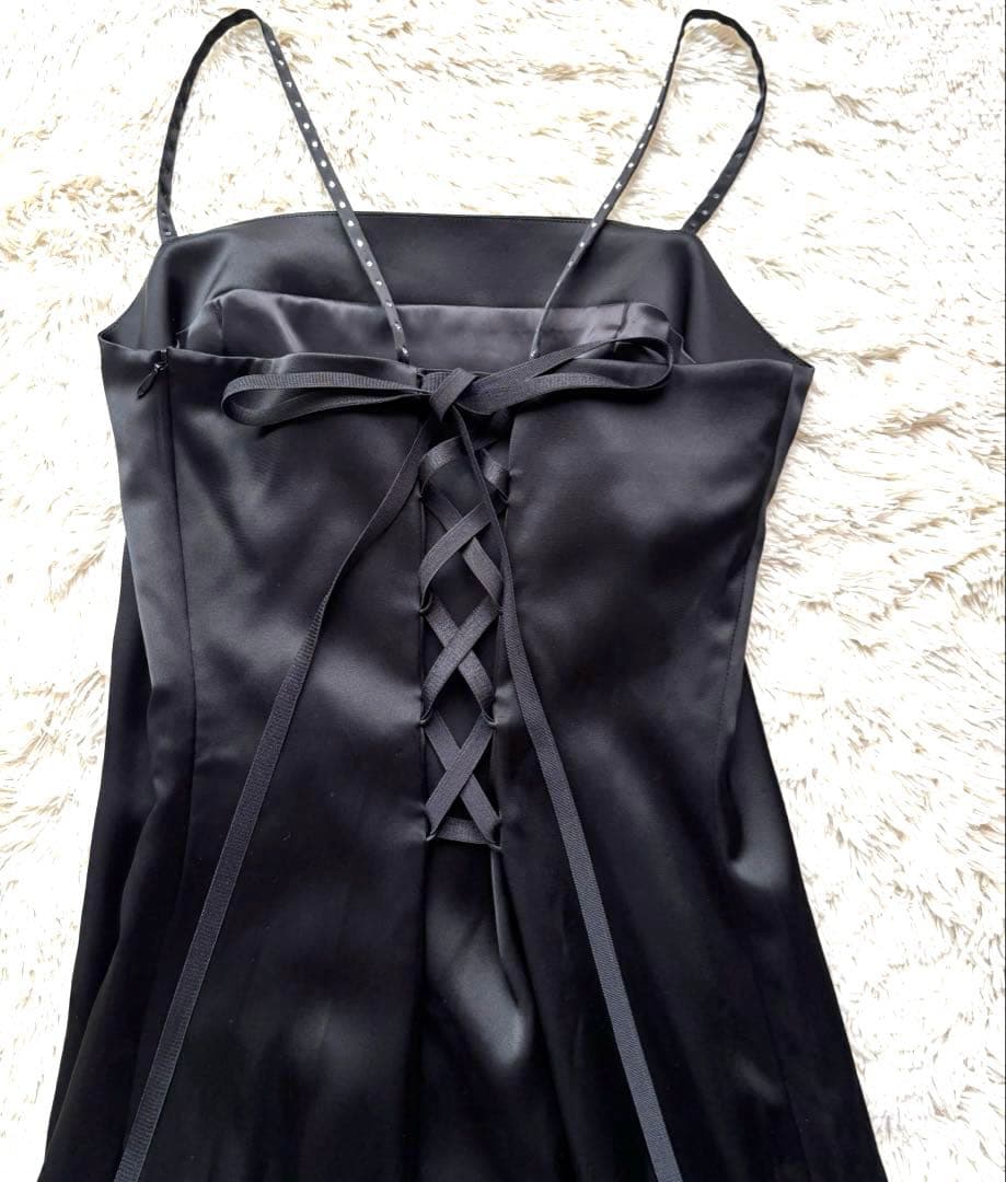 美品　高級　東京ソワール　ソワールドルチェ　シアー　キャミワンピース　黒薔薇