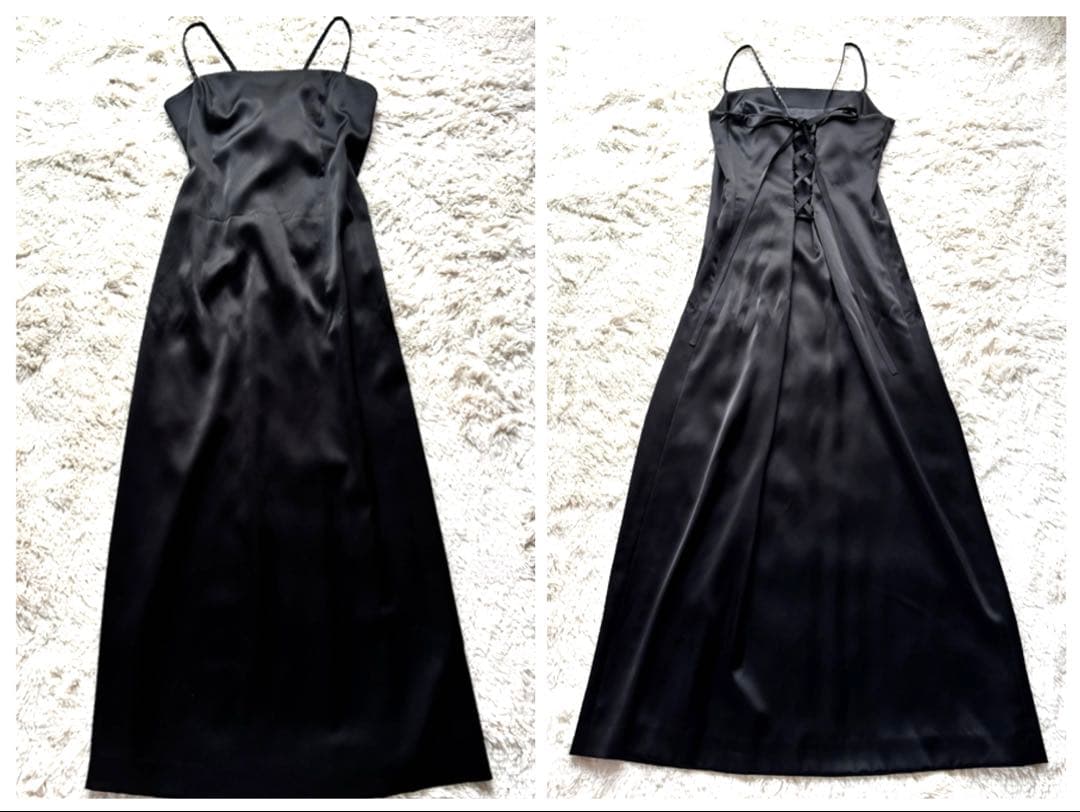 美品　高級　東京ソワール　ソワールドルチェ　シアー　キャミワンピース　黒薔薇