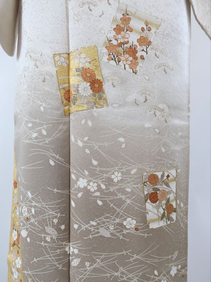 訪問着セット グレージュ 訳あり品