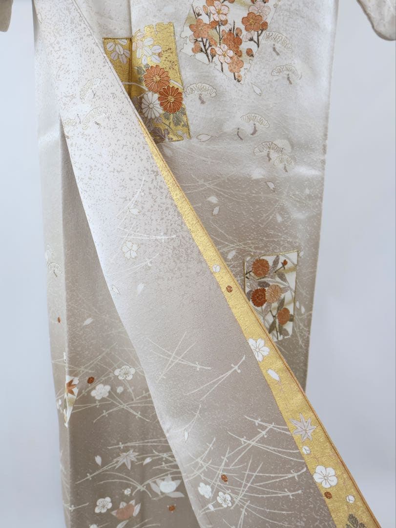 訪問着セット グレージュ 訳あり品