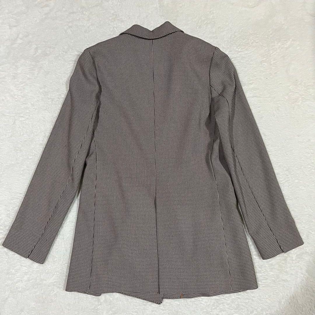 トゥモローランドコレクションダブルブレスト　ジャケット　チェック千鳥格子ブラウン