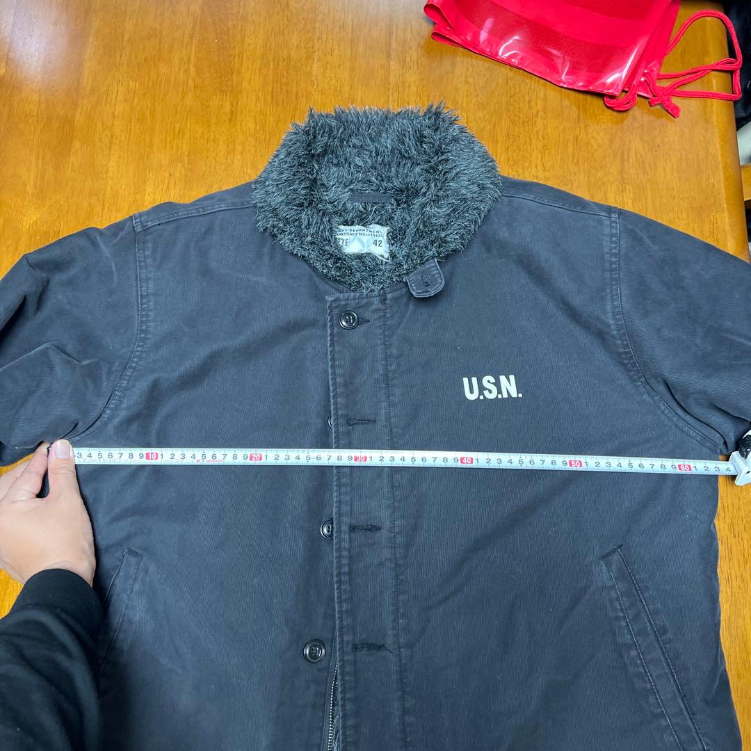 U.S.Nブラック ミリタリージャケット サイズ42 NAVY デッキジャケット