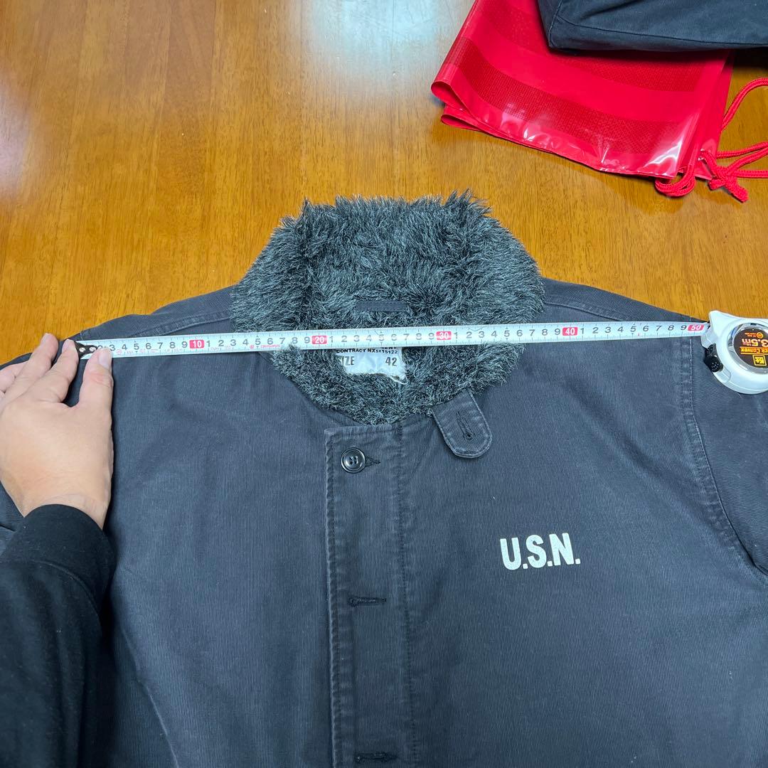 U.S.Nブラック ミリタリージャケット サイズ42 NAVY デッキジャケット