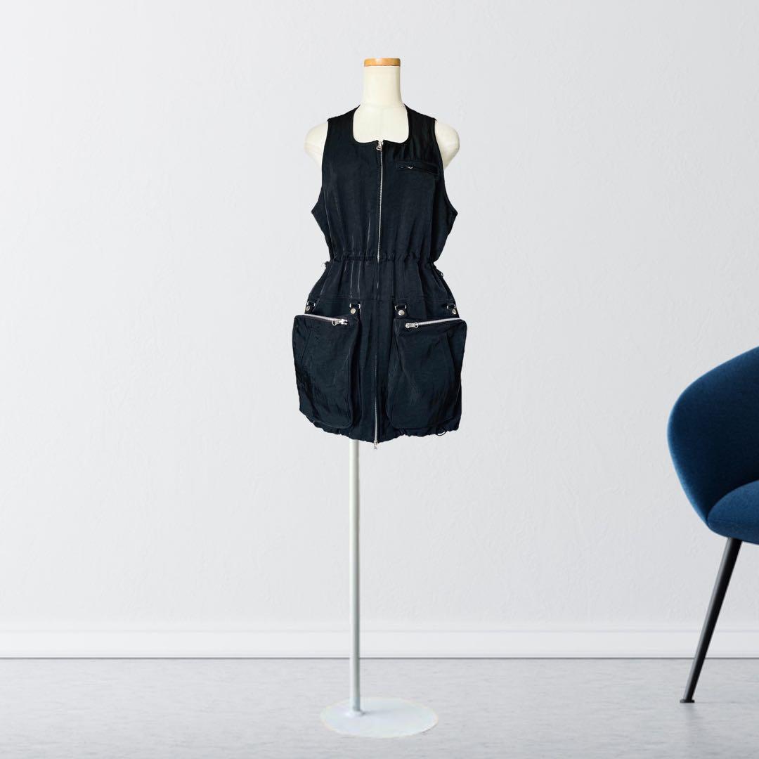 55000円 GVGV 黒 ジャンパースカート カーゴ ベスト ジャケット 36