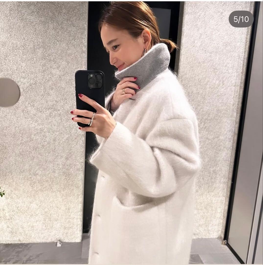 【新品】yori ヨリ ステンカラーシャギーコート 36 サイズ　【完売品】