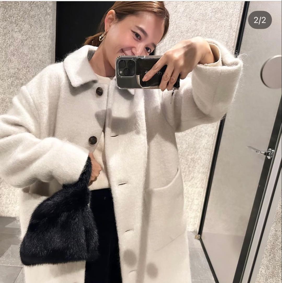 【新品】yori ヨリ ステンカラーシャギーコート 36 サイズ　【完売品】