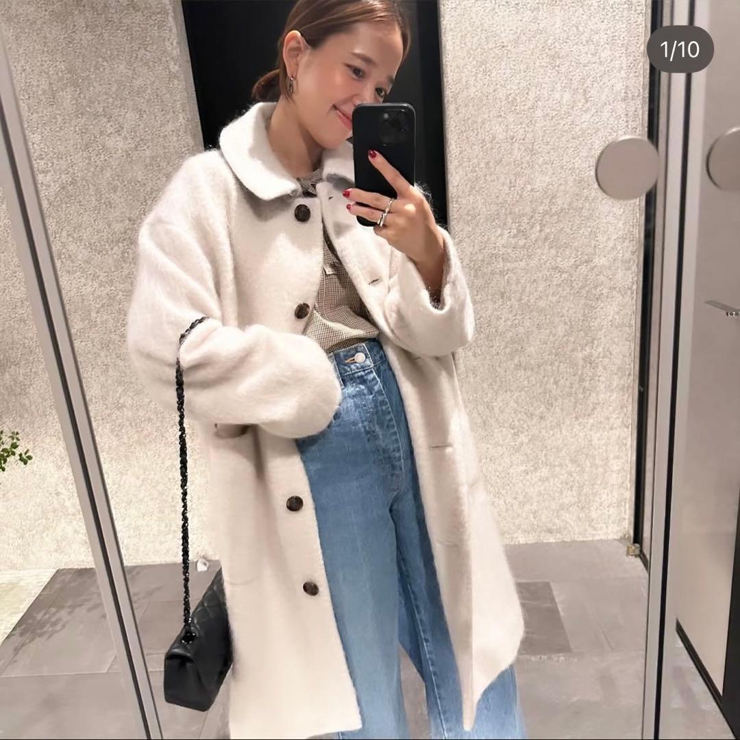 【新品】yori ヨリ ステンカラーシャギーコート 36 サイズ　【完売品】