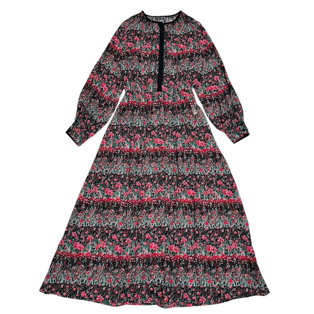 22AW定価6.8万　ANAYI アナイ　ティアードフラワープリント　ワンピース