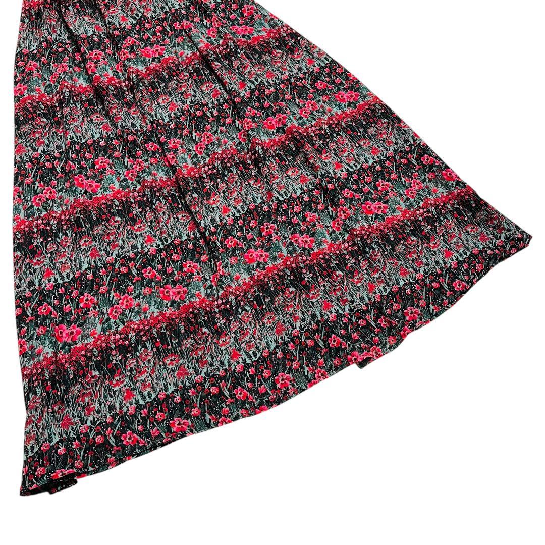 22AW定価6.8万　ANAYI アナイ　ティアードフラワープリント　ワンピース