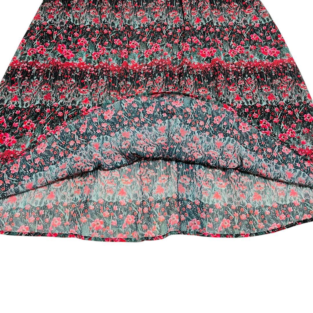 22AW定価6.8万　ANAYI アナイ　ティアードフラワープリント　ワンピース