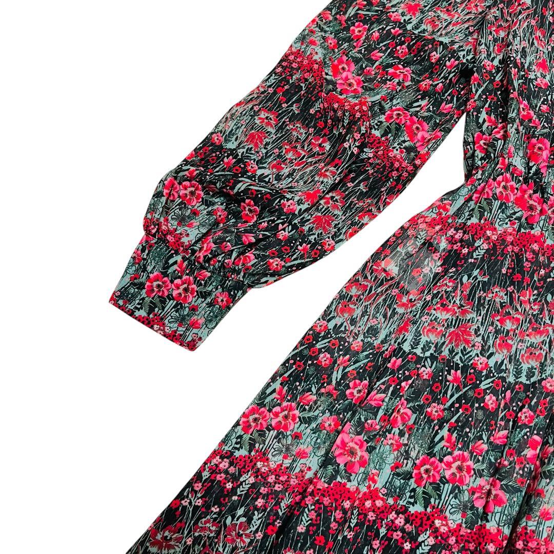 22AW定価6.8万　ANAYI アナイ　ティアードフラワープリント　ワンピース