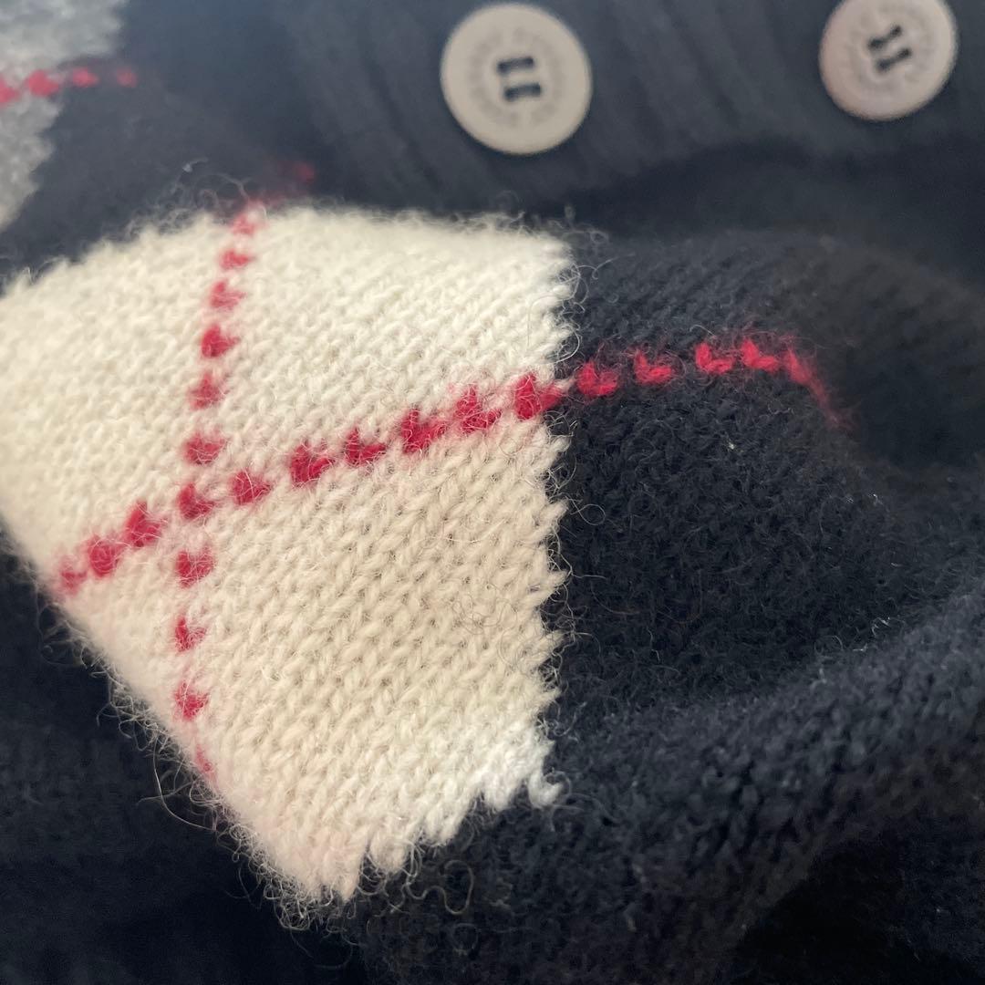 バーバリーロンドン　黒　LL カシミヤ混ハイネックベスト　大きなサイズ