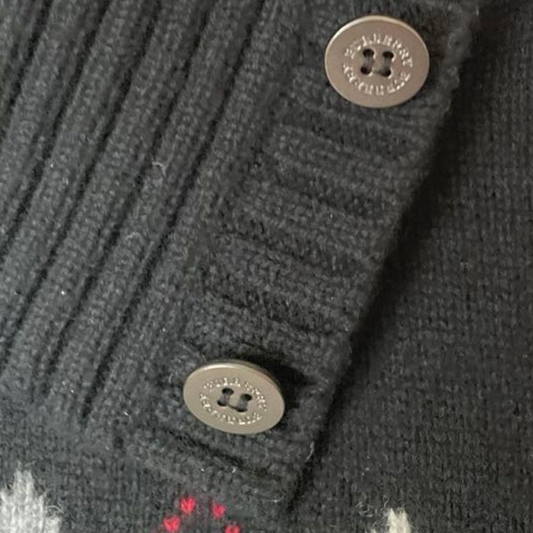 バーバリーロンドン　黒　LL カシミヤ混ハイネックベスト　大きなサイズ