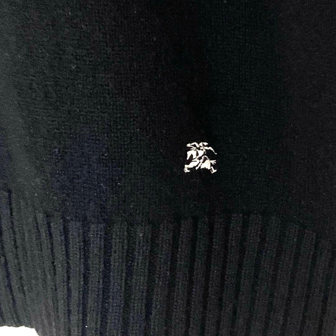 バーバリーロンドン　黒　LL カシミヤ混ハイネックベスト　大きなサイズ