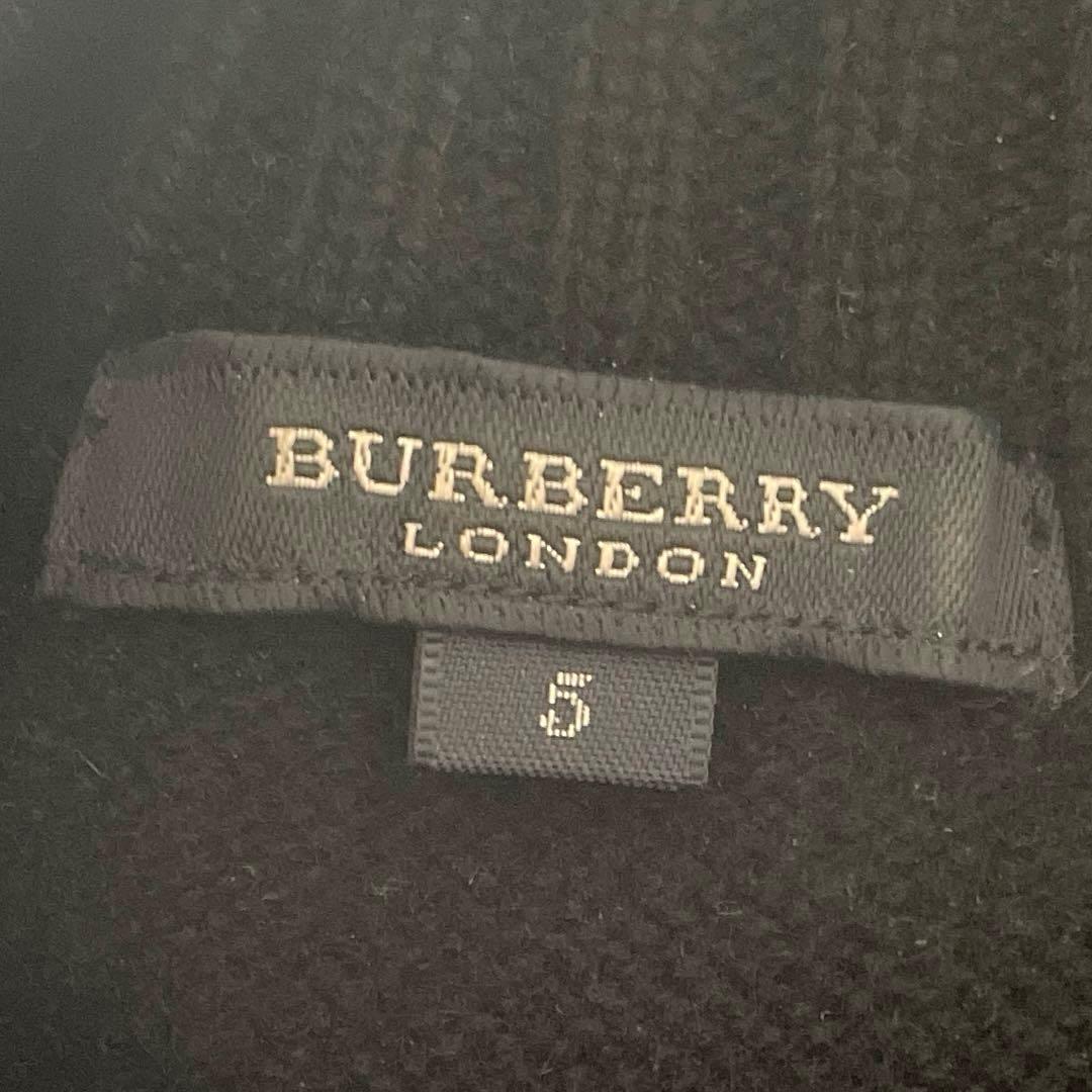 バーバリーロンドン　黒　LL カシミヤ混ハイネックベスト　大きなサイズ