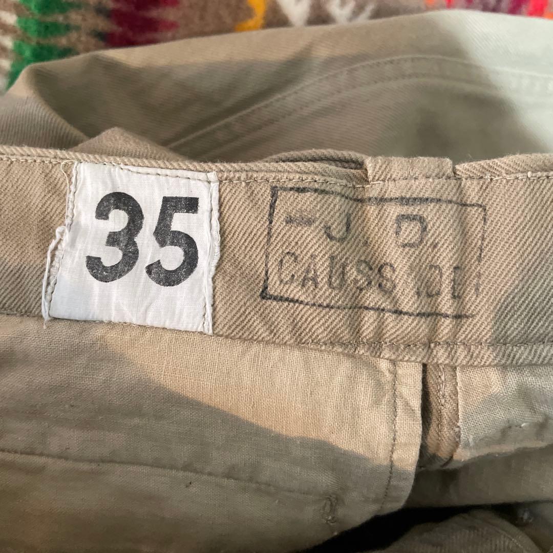 【美品】M52 チノ　トラウザー　実物　フランス軍 Size:35