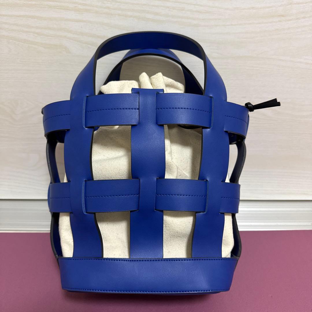 【美品】BLUE×PALANG WOVEN BASKET BAG ロイヤルブルー