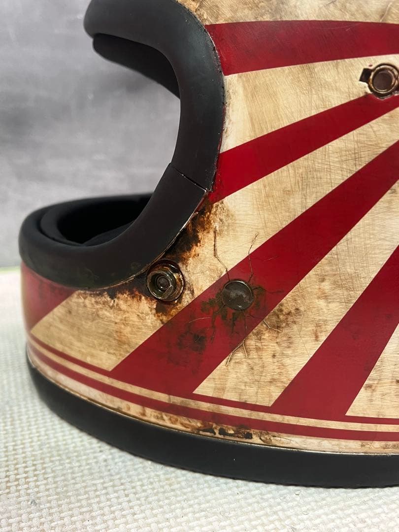 族ヘル　一点物カスタムペイントエイジング加工　神風特攻ヴィンテージ　フルフェイス