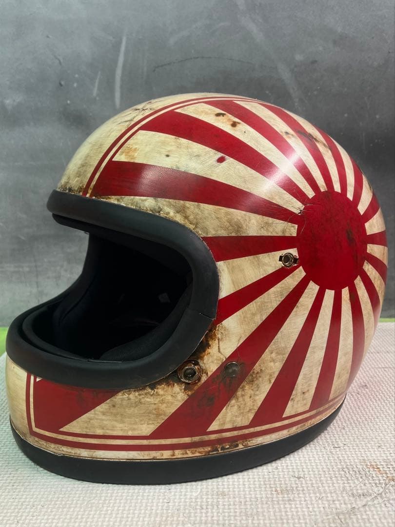 族ヘル　一点物カスタムペイントエイジング加工　神風特攻ヴィンテージ　フルフェイス