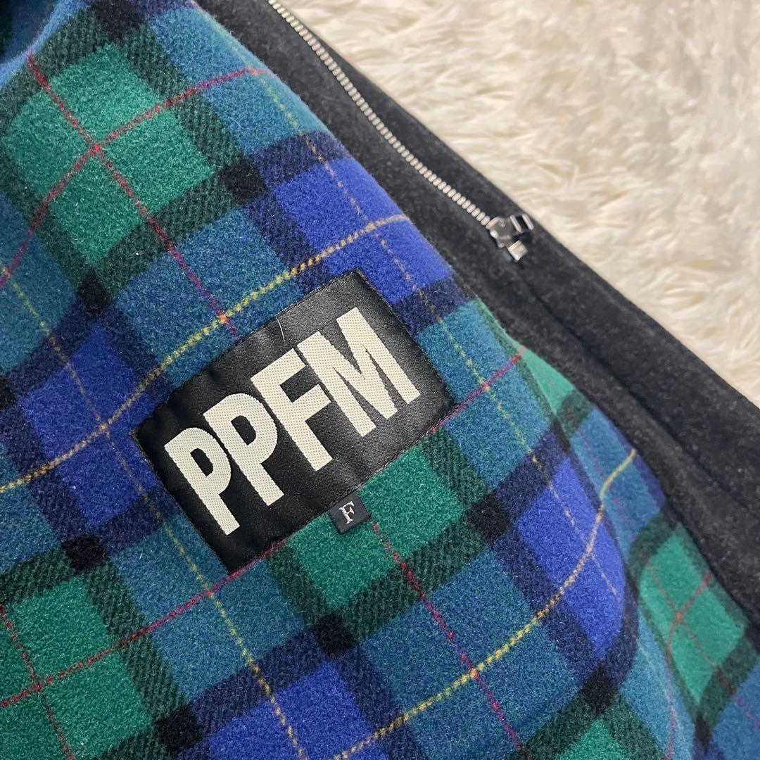 PPFM wool/nylon double face coat 裏チェック