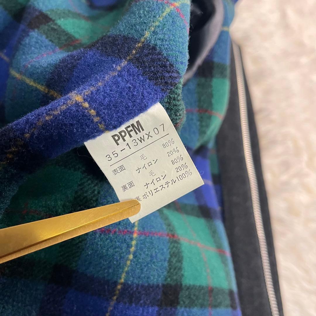 PPFM wool/nylon double face coat 裏チェック
