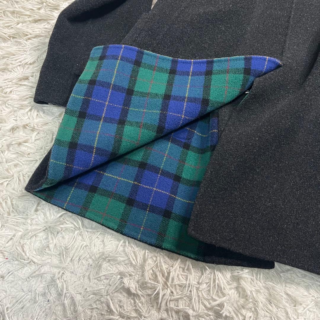 PPFM wool/nylon double face coat 裏チェック
