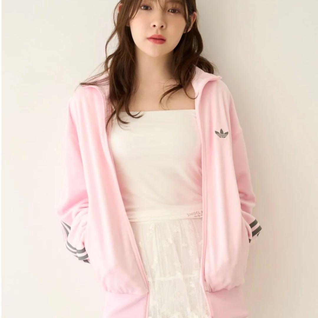 新品XL⭐️adidas × Snidel 別注 ベロア トラックトップ ピンク