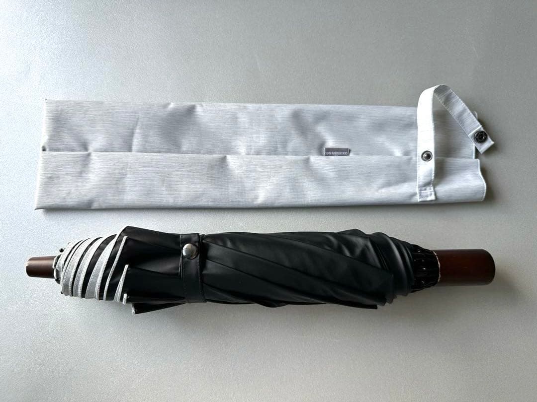 サンバリア100 2段折　moku 大判　グレー　完全遮光