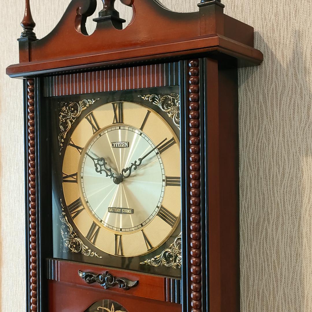 ビンテージCITIZEN　振り子時計　掛時計　柱時計　クラシック S5