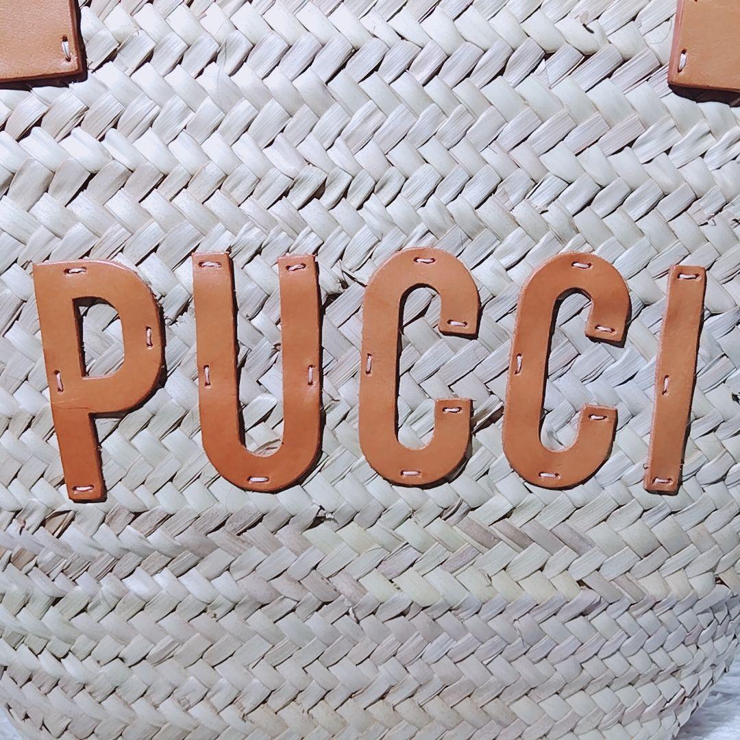 【美品 ビッグサイズ】エミリオプッチ　カゴバッグ　ラフィア　トートバッグ　夏鞄