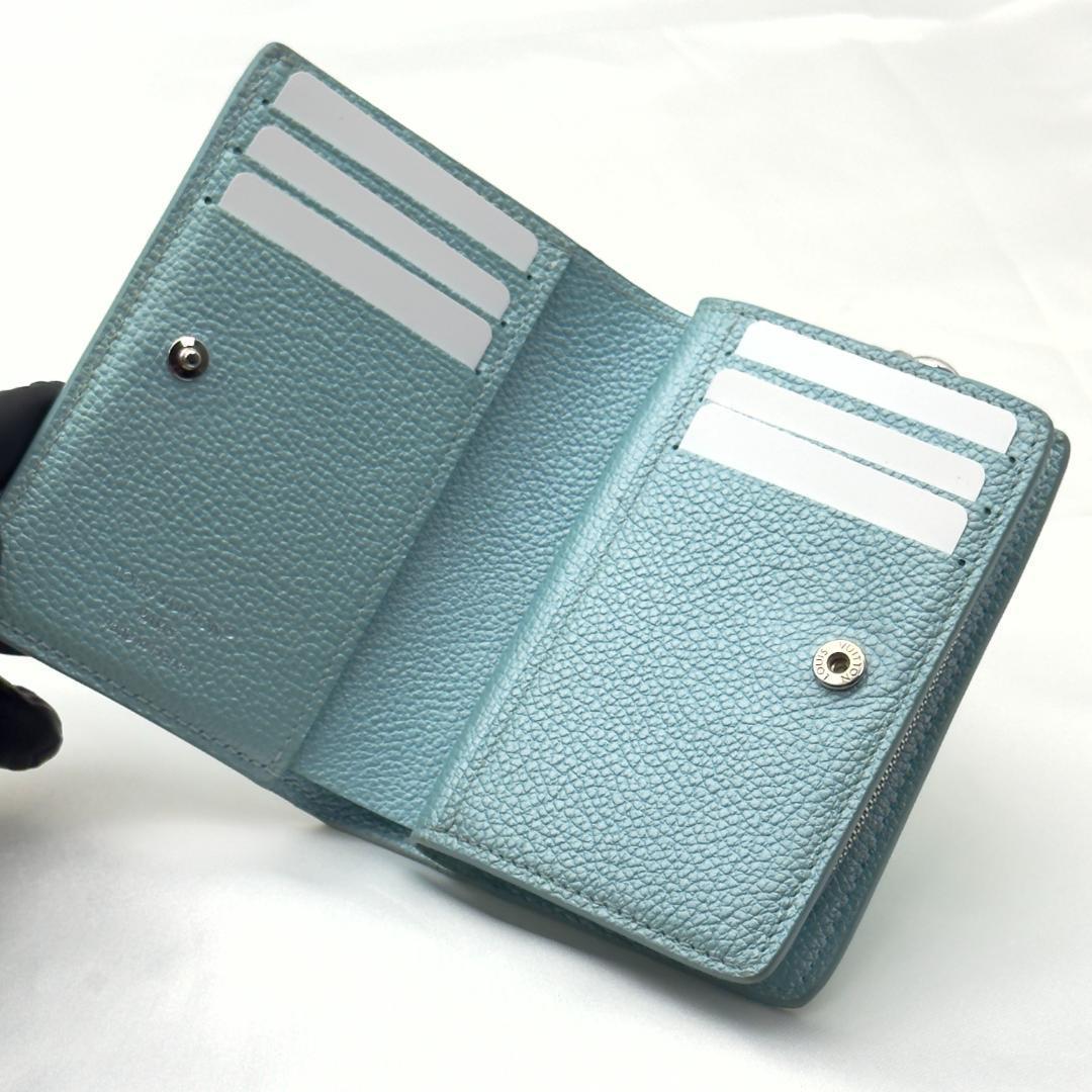 完売品 展示品級 ルイヴィトン アンプラント クレア アズールフロスト 折財布