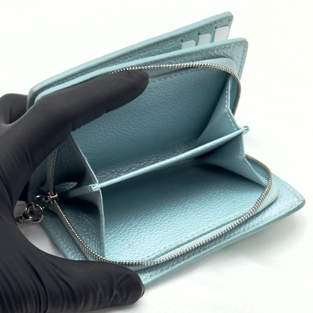 完売品 展示品級 ルイヴィトン アンプラント クレア アズールフロスト 折財布