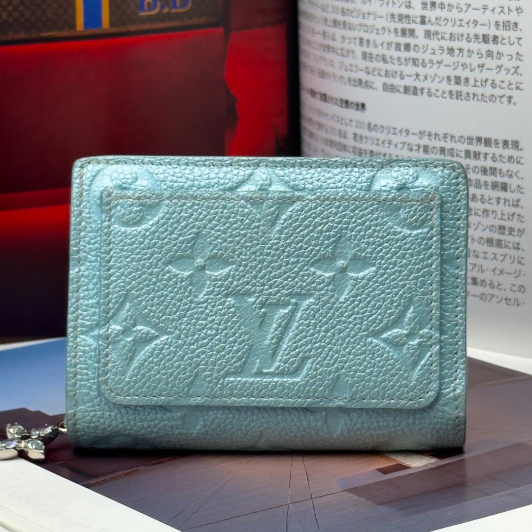 完売品 展示品級 ルイヴィトン アンプラント クレア アズールフロスト 折財布