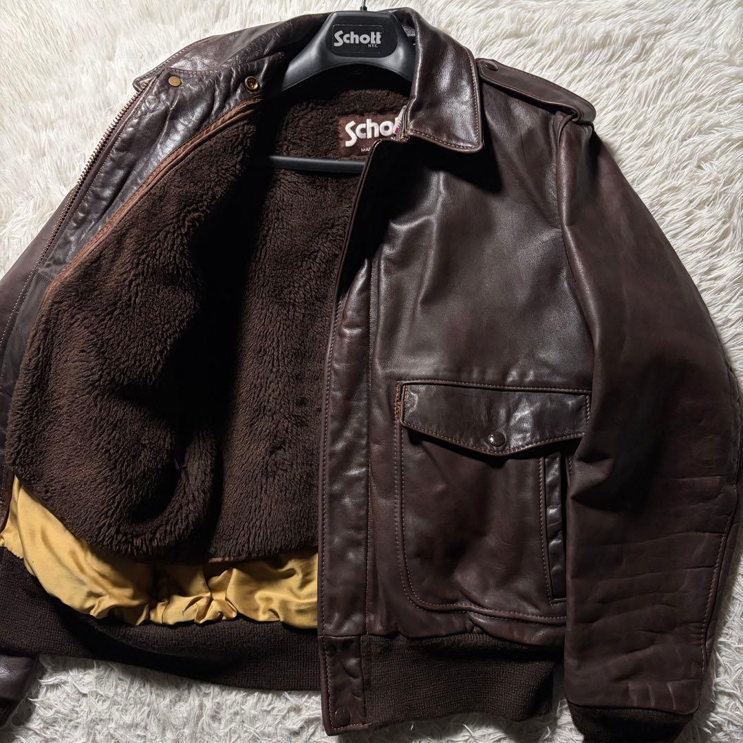 希少/40サイズ■✨schott フライトジャケット　G-1 ブラウン　USA製