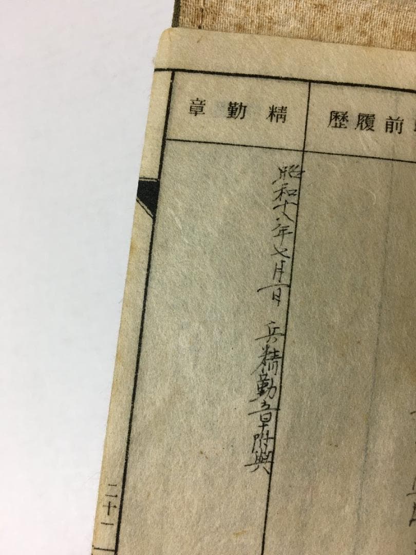 軍隊手帳 昭和17年 陸軍一等兵 昭和16年 東安省 従事 砲兵 航空兵